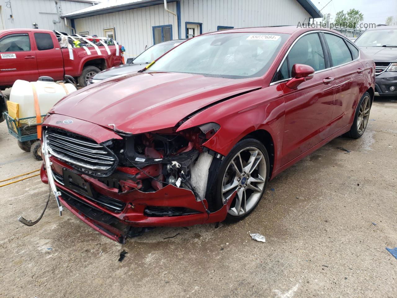 2013 Ford Fusion Titanium Burgundy vin: 3FA6P0K99DR123499