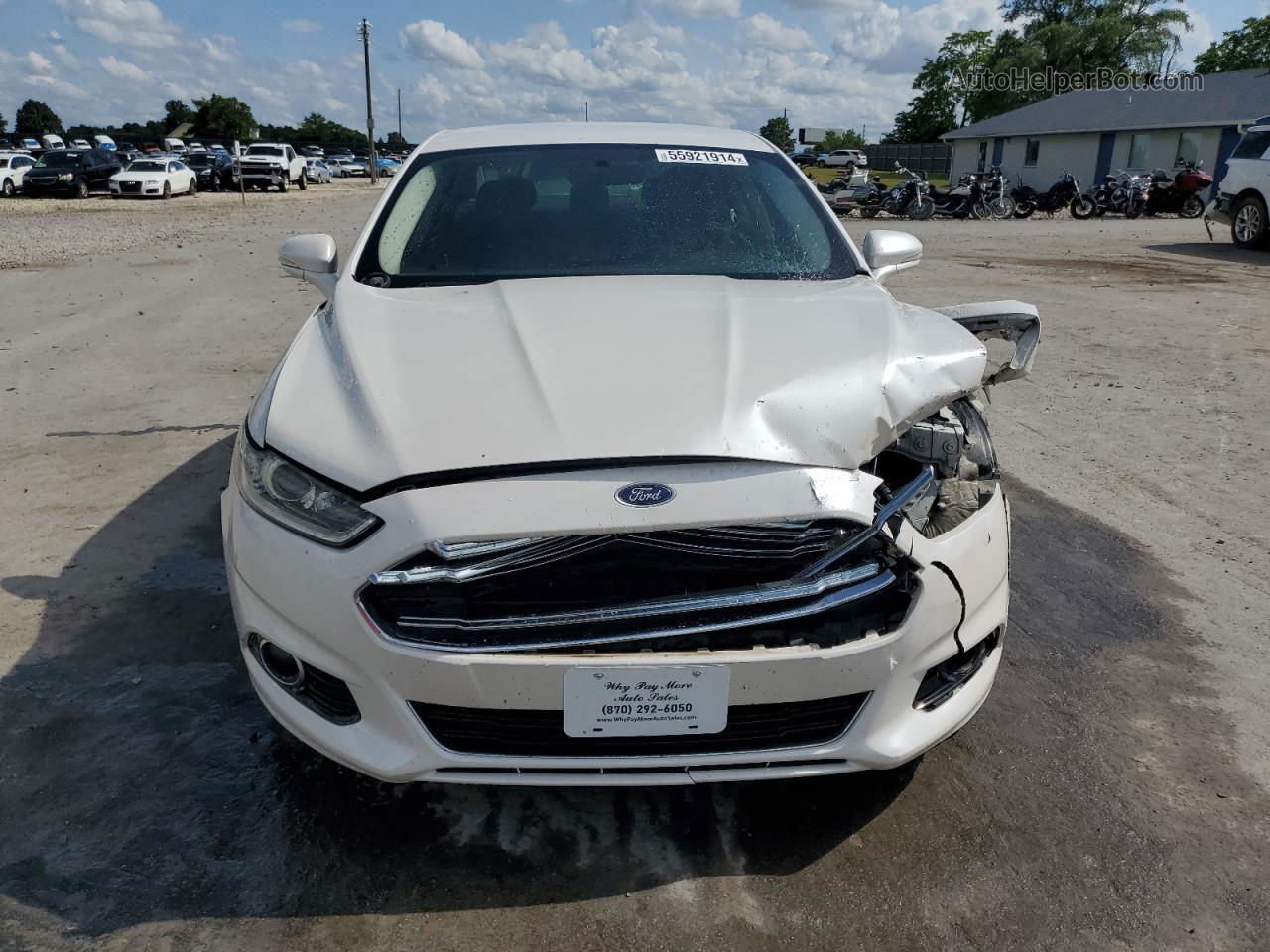 2014 Ford Fusion Titanium White vin: 3FA6P0K99ER107286