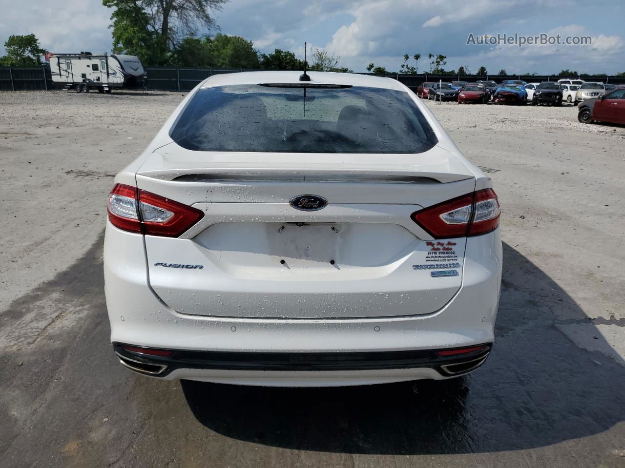 2014 Ford Fusion Titanium White vin: 3FA6P0K99ER107286