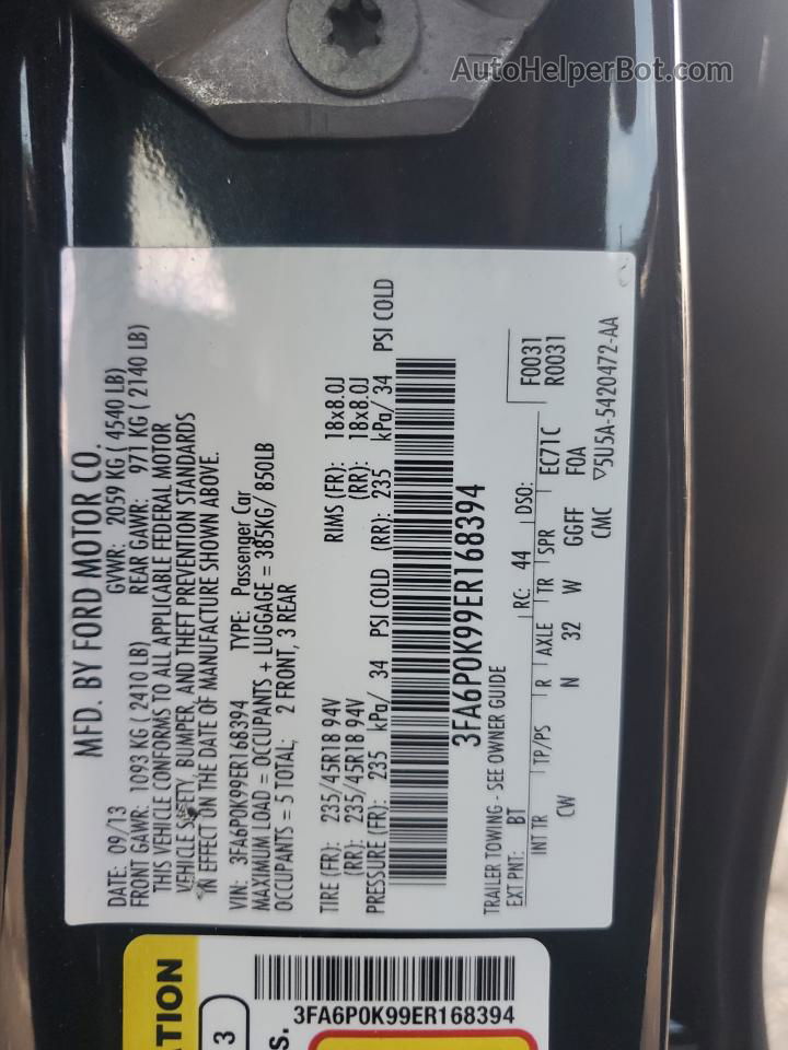 2014 Ford Fusion Titanium Black vin: 3FA6P0K99ER168394