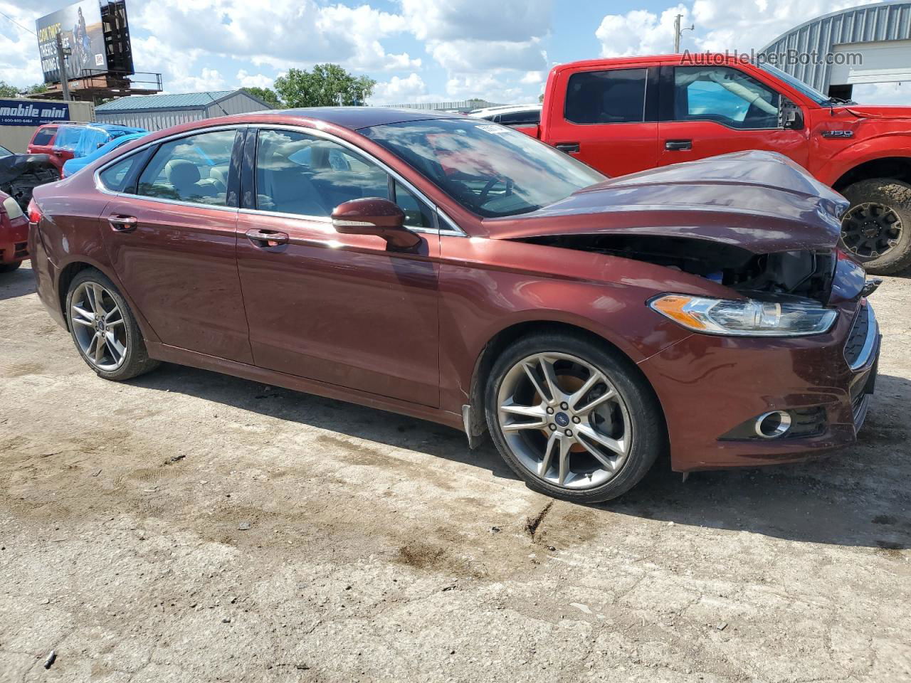 2015 Ford Fusion Titanium Maroon vin: 3FA6P0K99FR194530