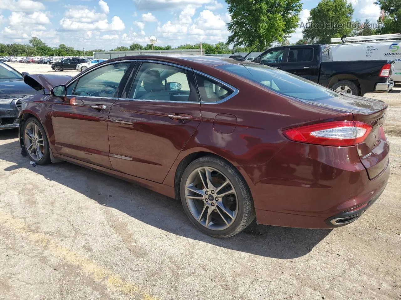 2015 Ford Fusion Titanium Maroon vin: 3FA6P0K99FR194530