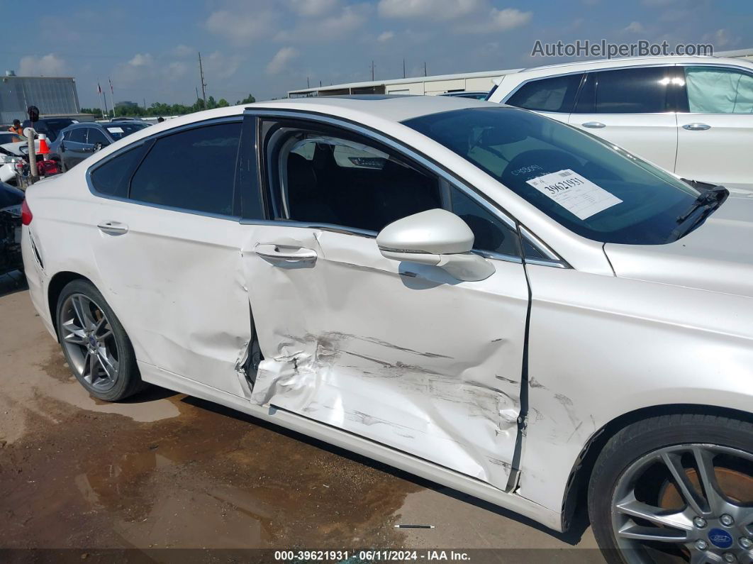 2015 Ford Fusion Titanium White vin: 3FA6P0K99FR263779