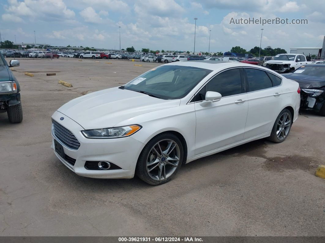 2015 Ford Fusion Titanium White vin: 3FA6P0K99FR263779