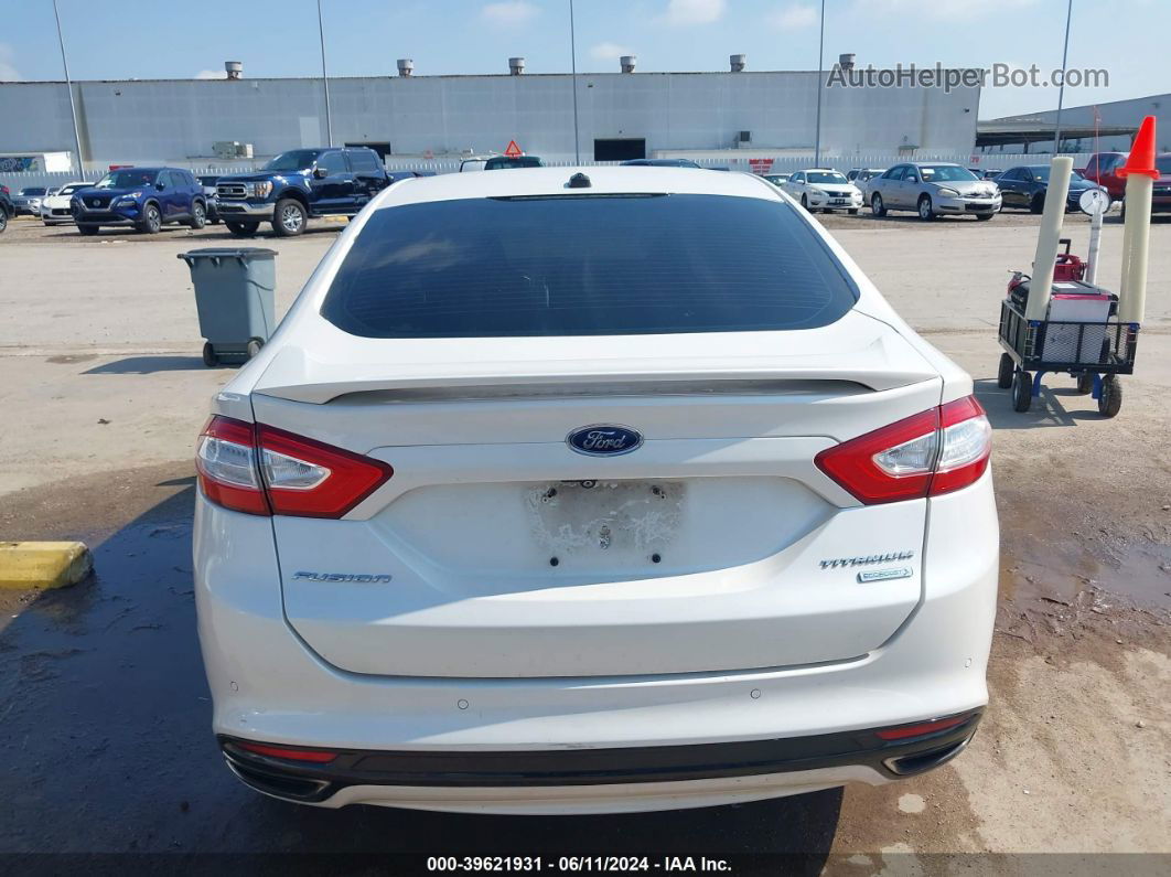 2015 Ford Fusion Titanium White vin: 3FA6P0K99FR263779