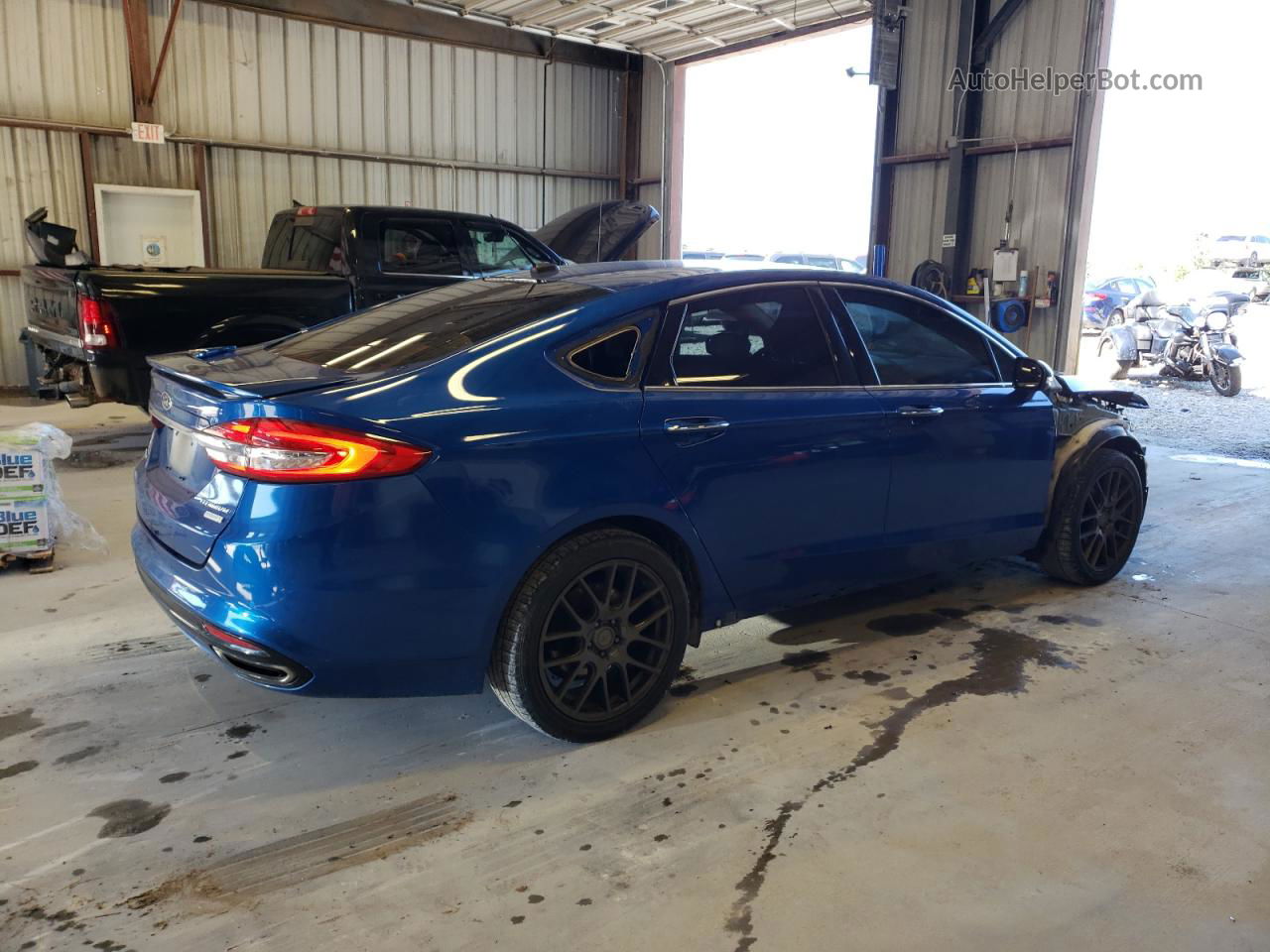 2017 Ford Fusion Titanium Blue vin: 3FA6P0K99HR118132