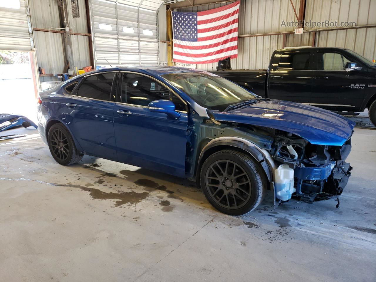 2017 Ford Fusion Titanium Синий vin: 3FA6P0K99HR118132