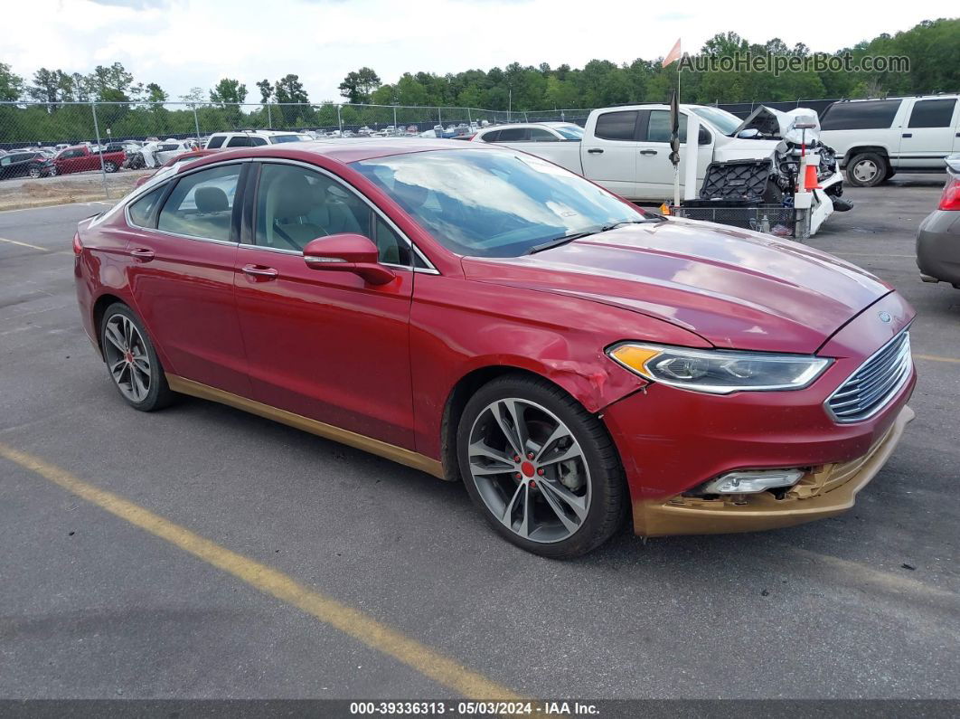 2017 Ford Fusion Titanium Red vin: 3FA6P0K99HR342016