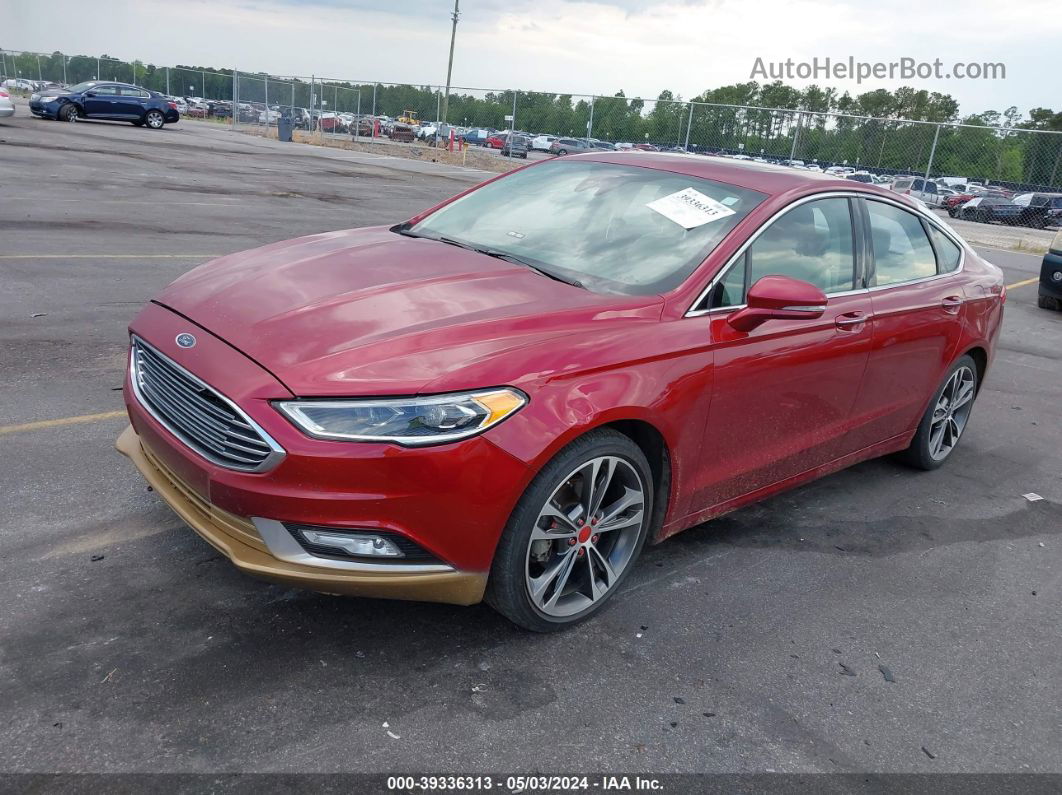 2017 Ford Fusion Titanium Red vin: 3FA6P0K99HR342016