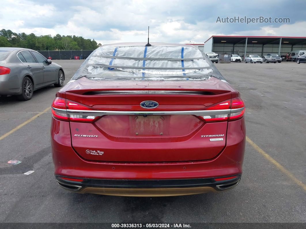 2017 Ford Fusion Titanium Red vin: 3FA6P0K99HR342016