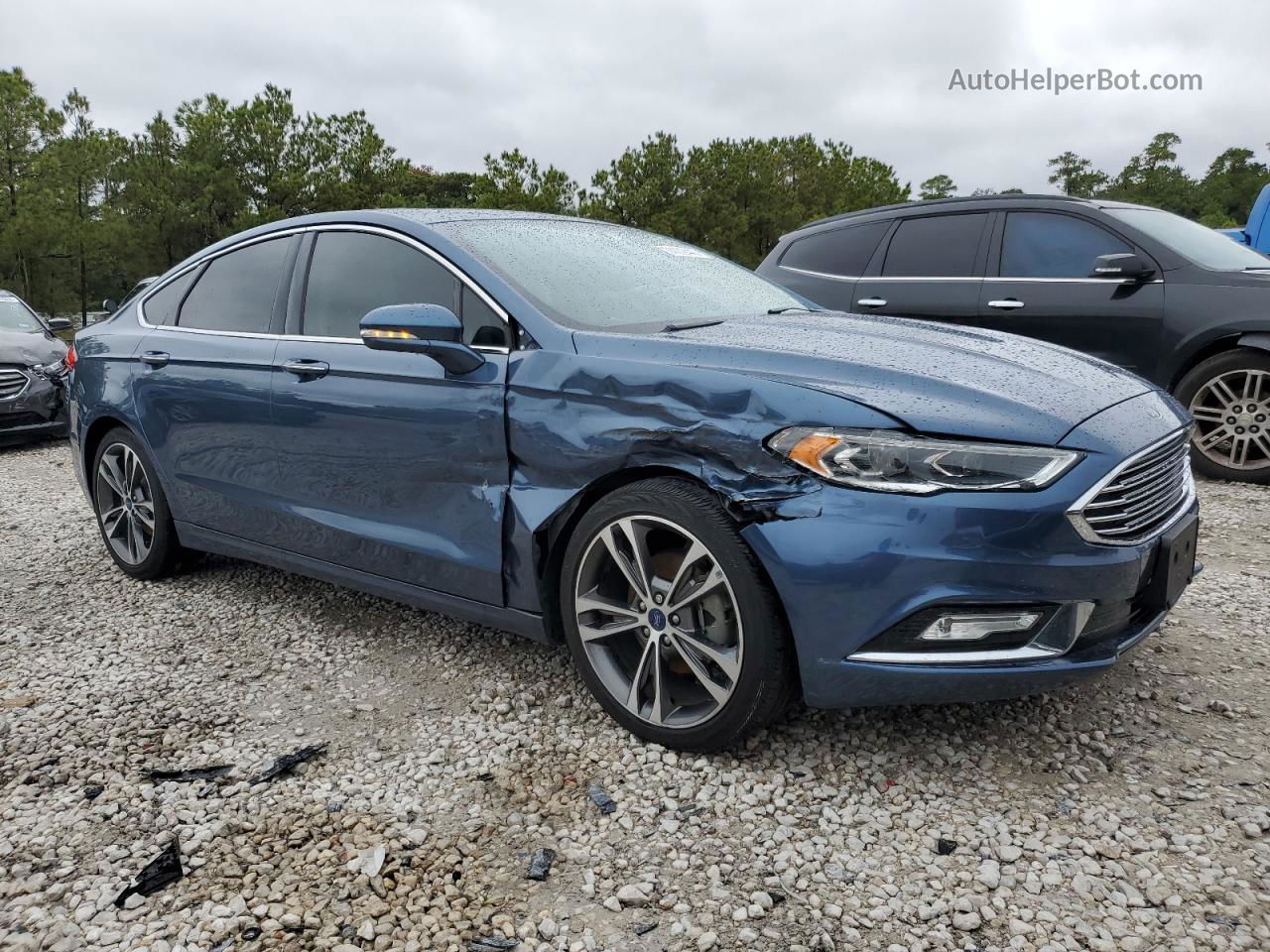 2018 Ford Fusion Titanium/platinum Blue vin: 3FA6P0K99JR174643