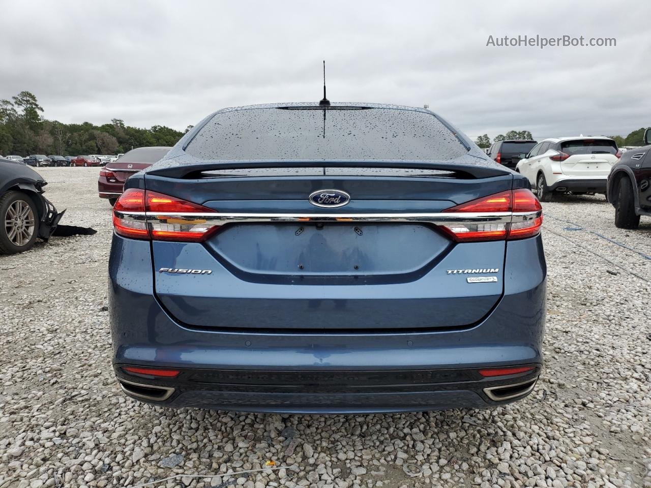 2018 Ford Fusion Titanium/platinum Blue vin: 3FA6P0K99JR174643