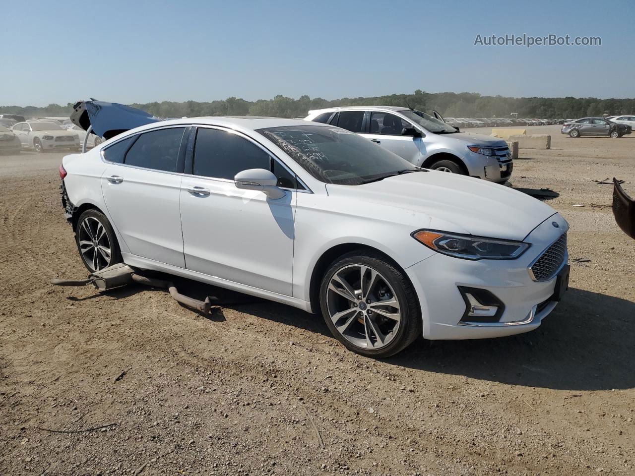 2019 Ford Fusion Titanium White vin: 3FA6P0K99KR172294