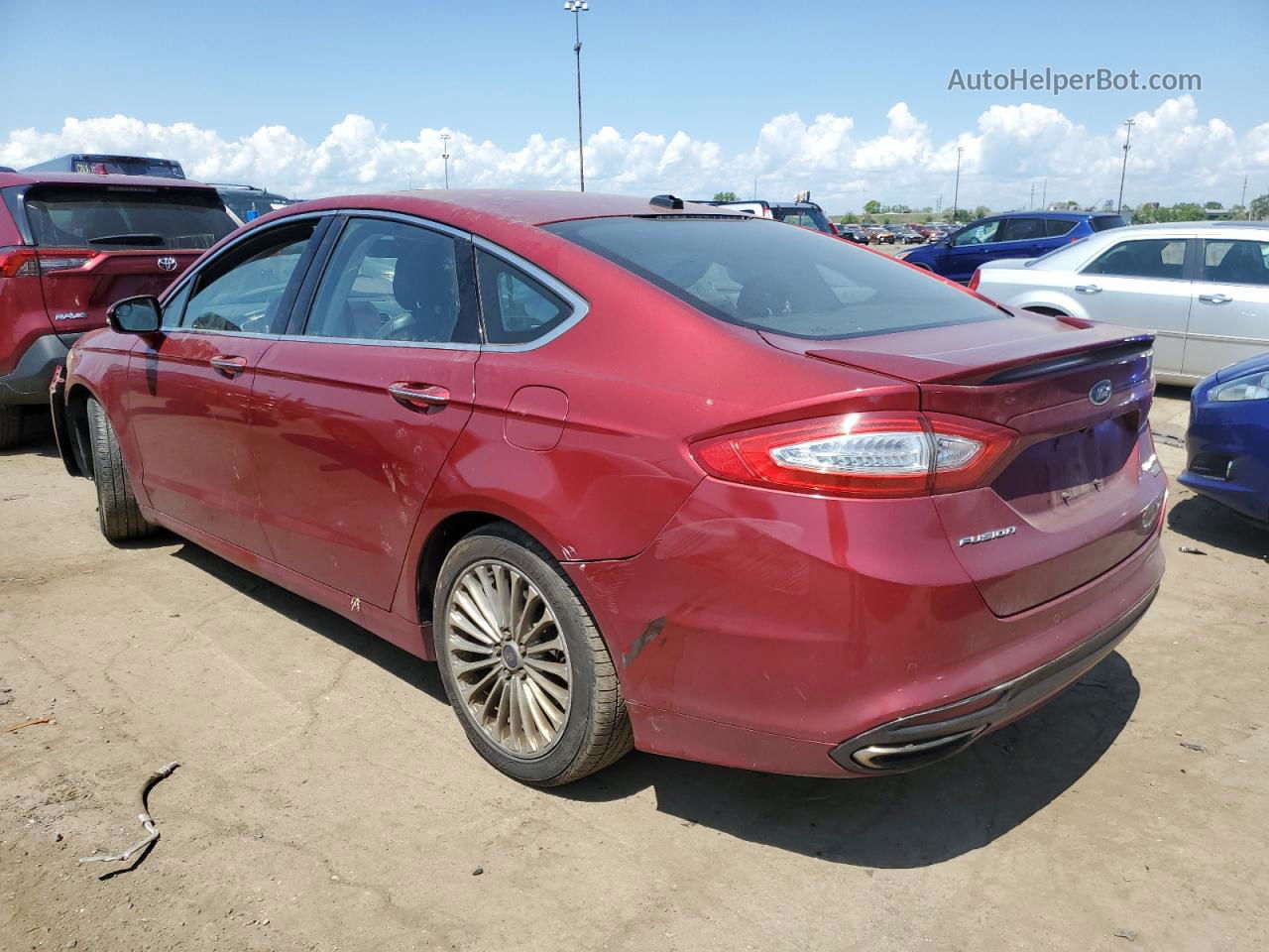 2013 Ford Fusion Titanium Красный vin: 3FA6P0K9XDR384687