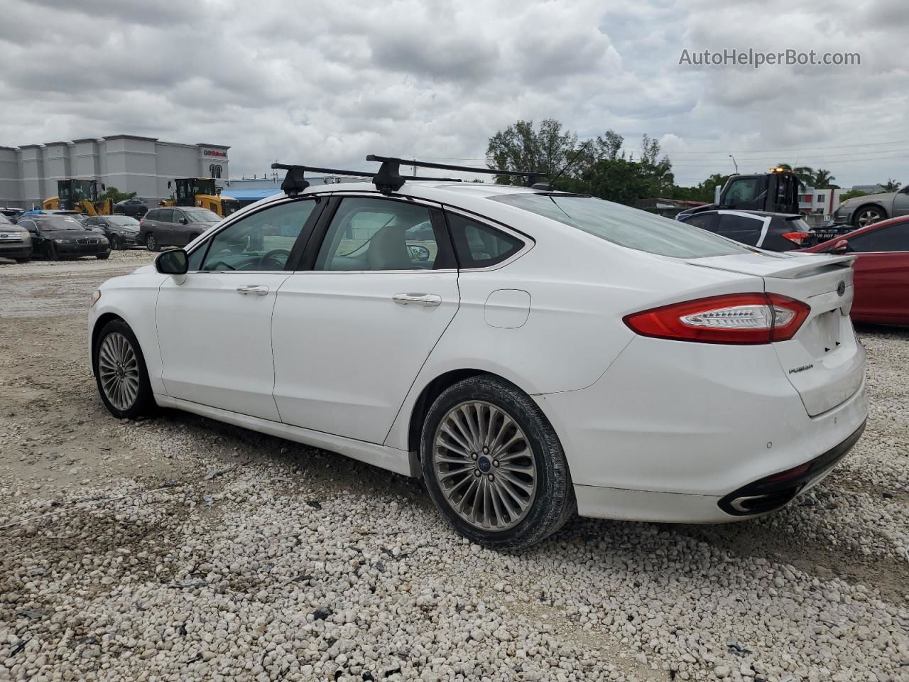 2015 Ford Fusion Titanium White vin: 3FA6P0K9XFR269655