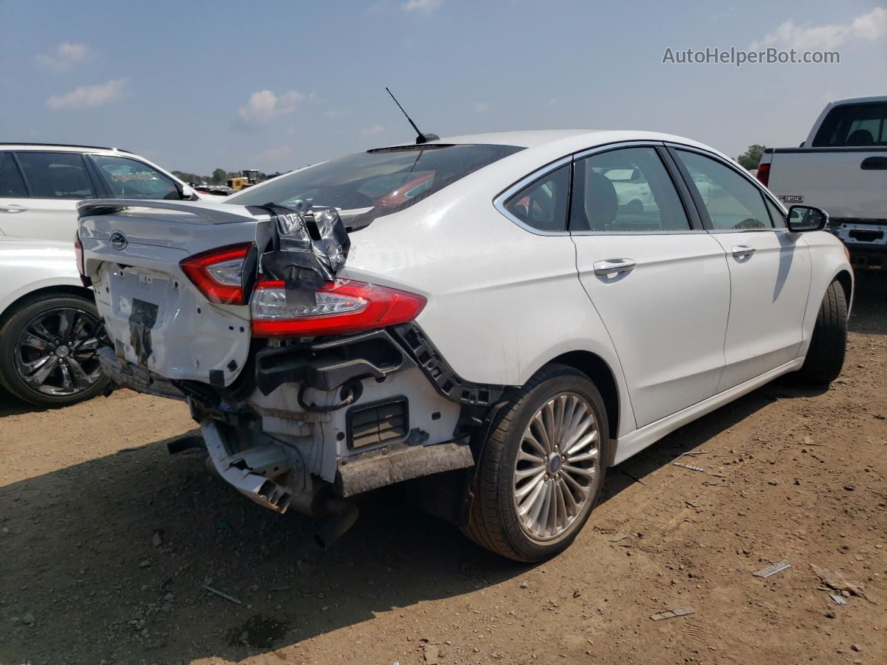 2016 Ford Fusion Titanium White vin: 3FA6P0K9XGR150859