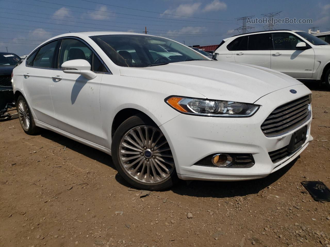 2016 Ford Fusion Titanium White vin: 3FA6P0K9XGR150859