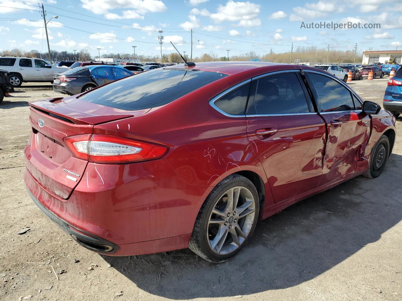 2016 Ford Fusion Titanium Red vin: 3FA6P0K9XGR256938