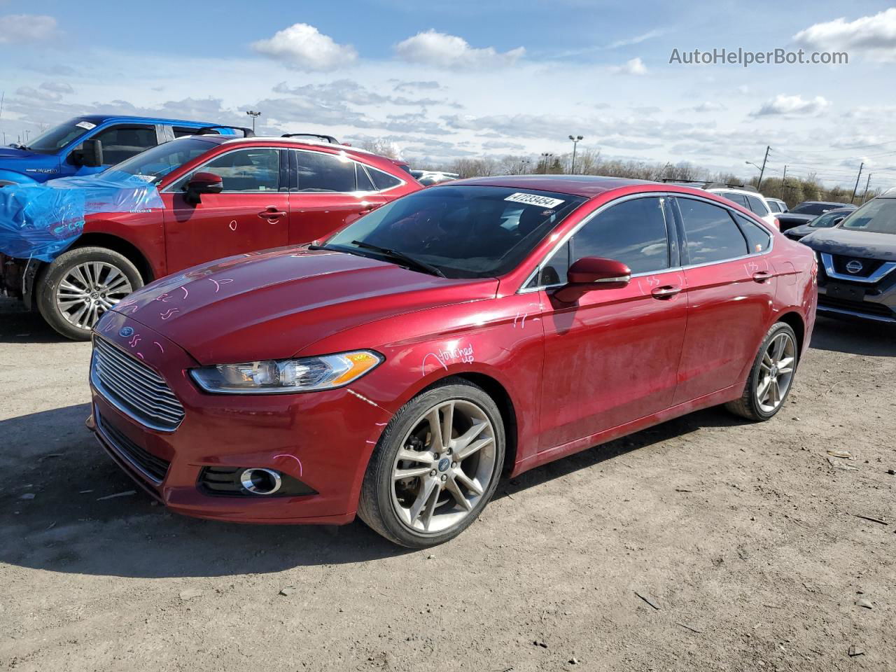 2016 Ford Fusion Titanium Красный vin: 3FA6P0K9XGR256938