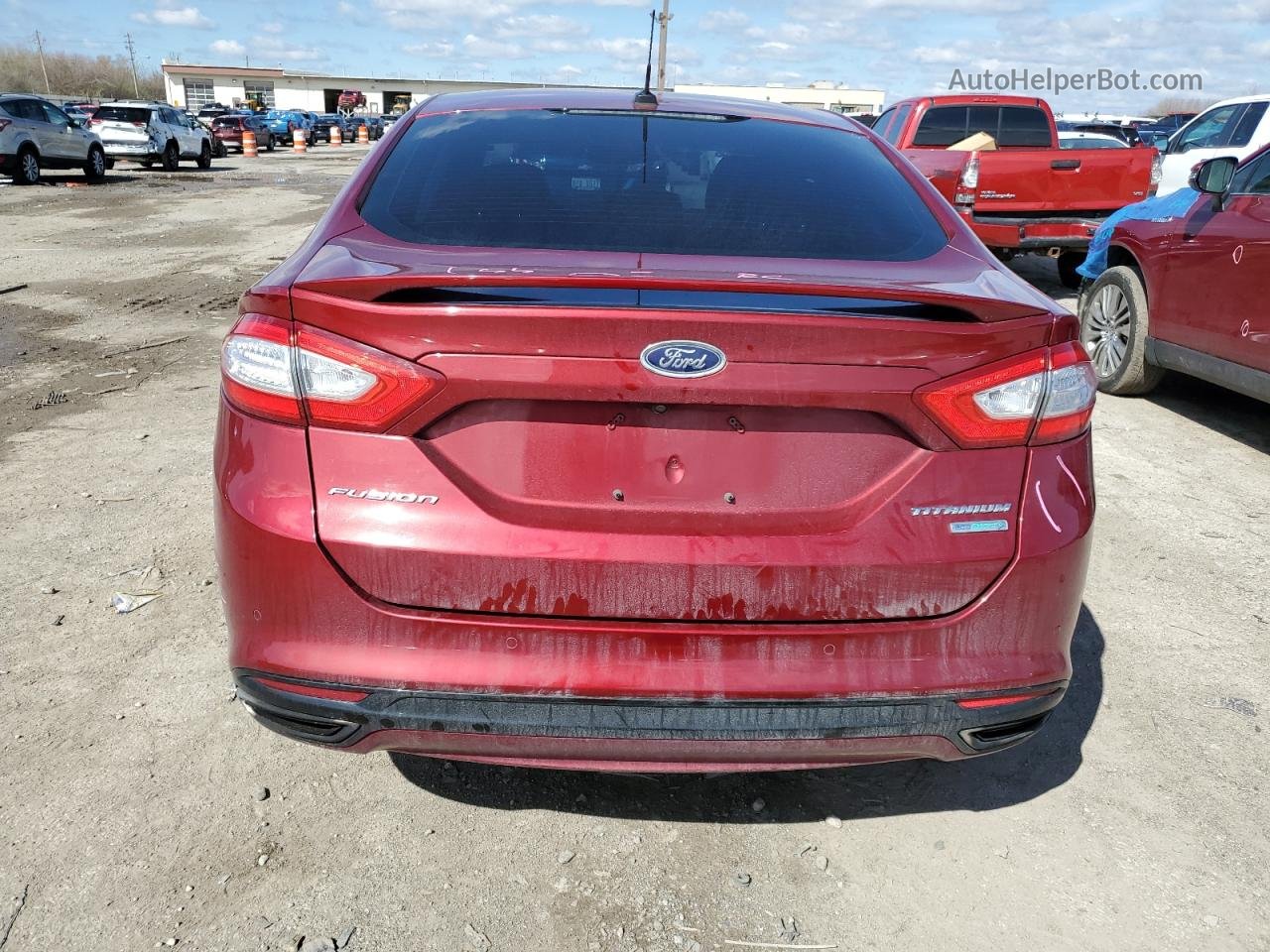 2016 Ford Fusion Titanium Red vin: 3FA6P0K9XGR256938