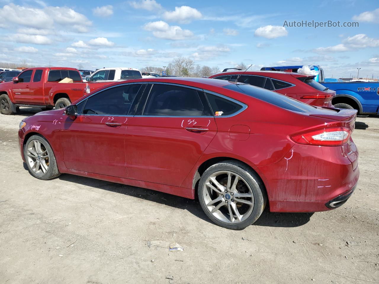 2016 Ford Fusion Titanium Red vin: 3FA6P0K9XGR256938