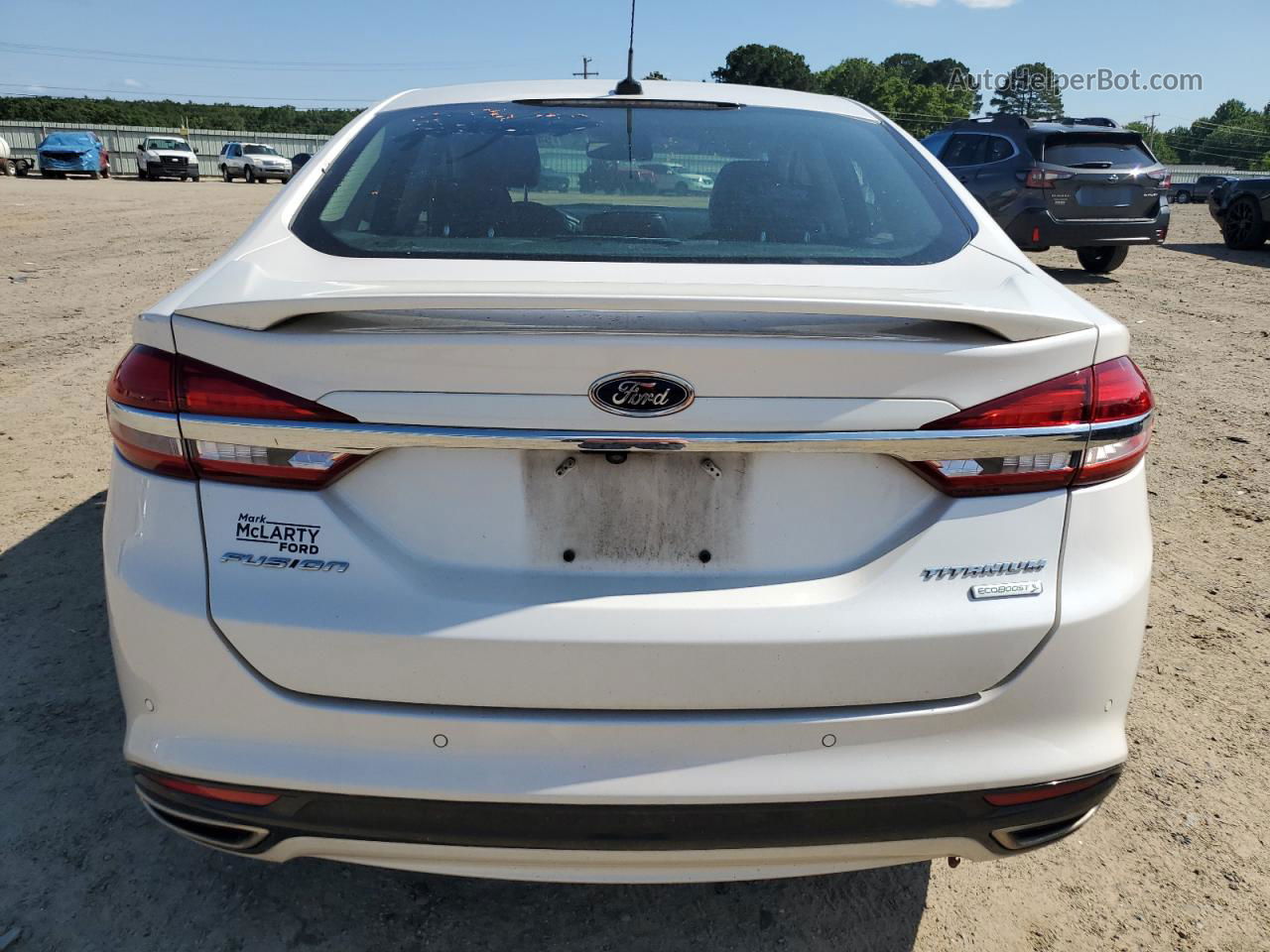 2017 Ford Fusion Titanium White vin: 3FA6P0K9XHR184608