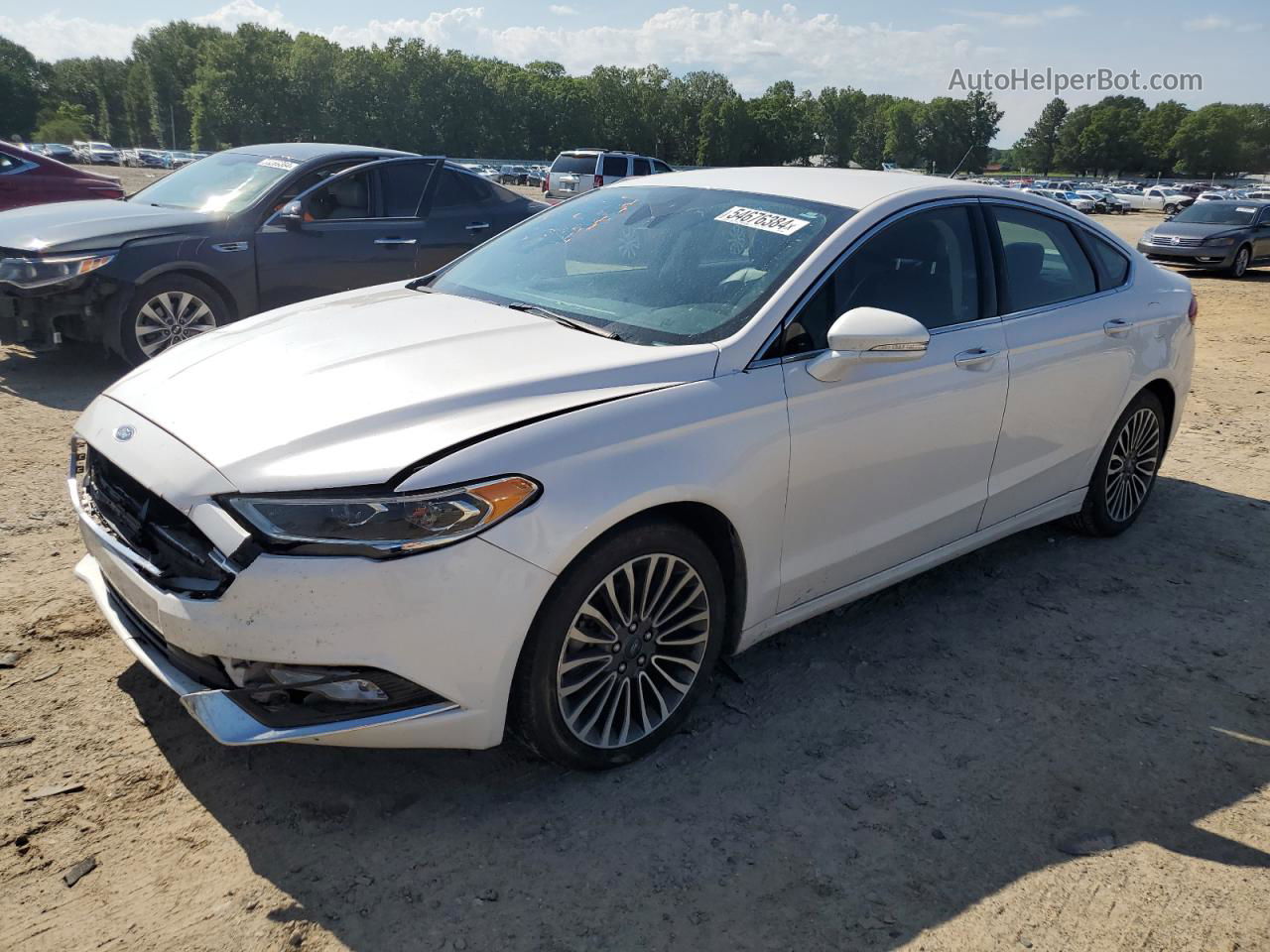 2017 Ford Fusion Titanium White vin: 3FA6P0K9XHR184608