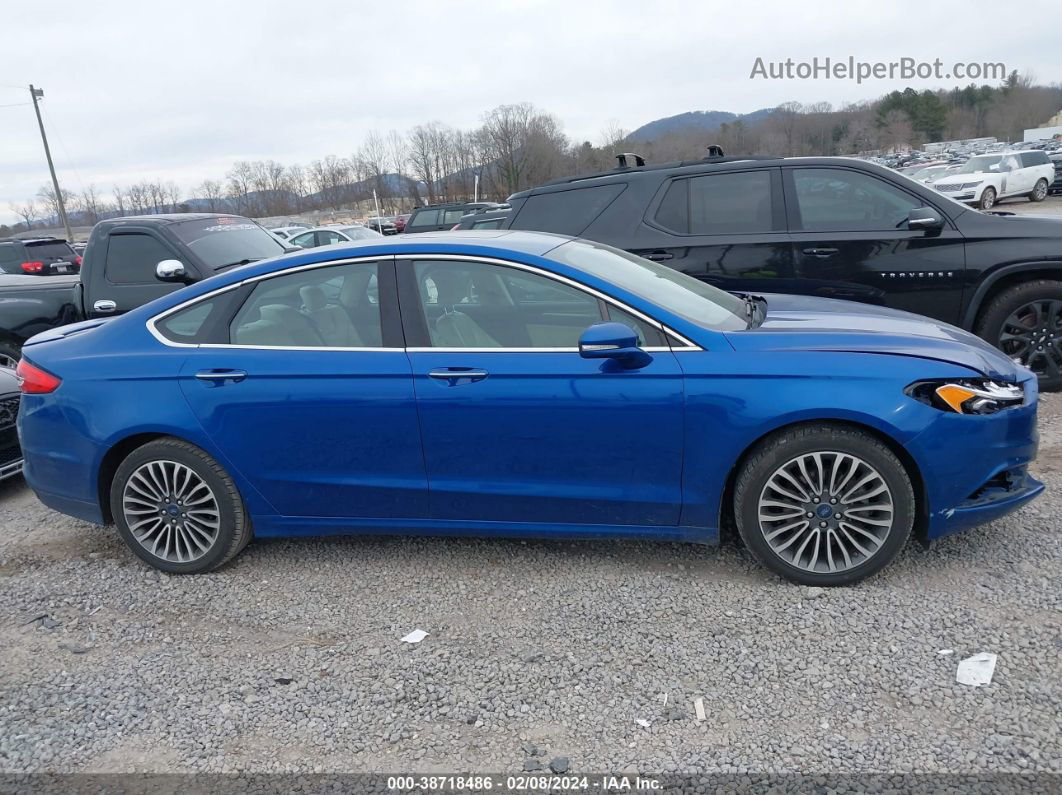 2018 Ford Fusion Titanium Синий vin: 3FA6P0K9XJR111986