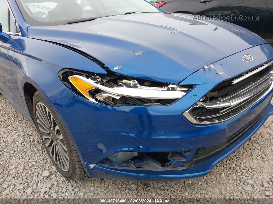 2018 Ford Fusion Titanium Синий vin: 3FA6P0K9XJR111986