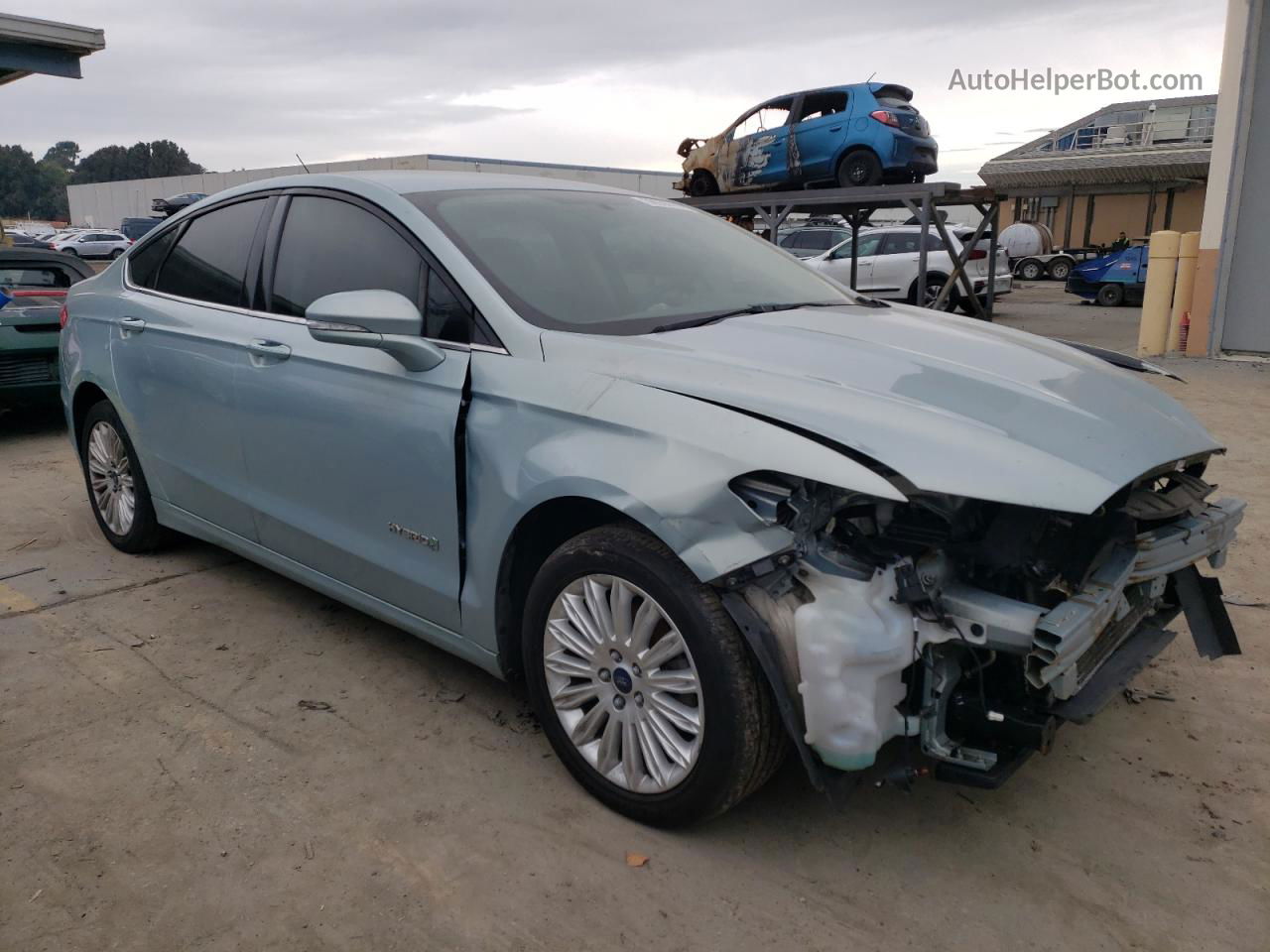 2014 Ford Fusion Se Hybrid Turquoise vin: 3FA6P0LU0ER208302