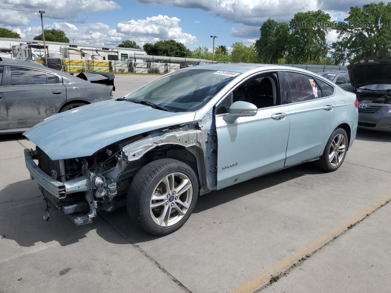 2014 Ford Fusion Se Hybrid Синий vin: 3FA6P0LU0ER227951