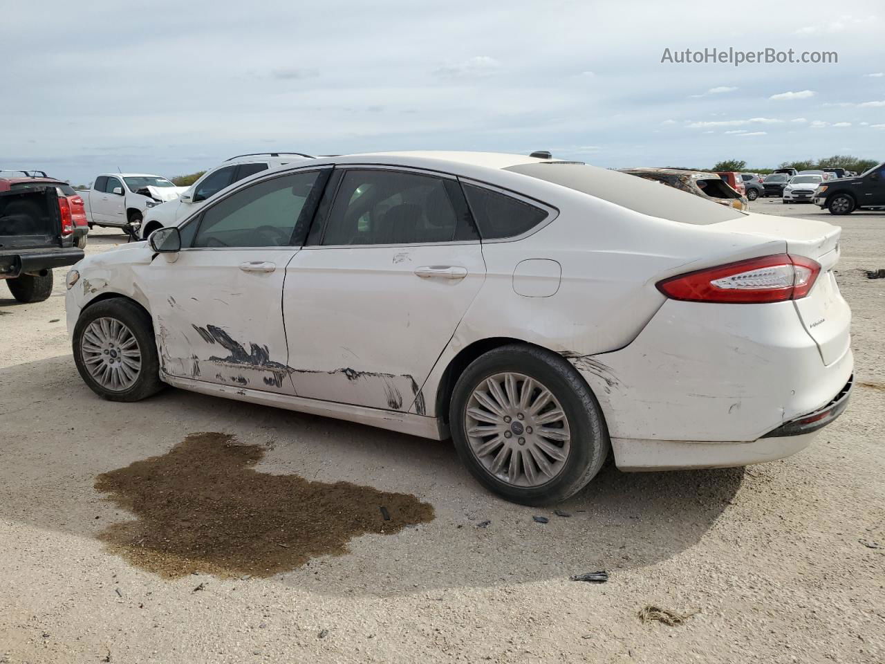 2014 Ford Fusion Se Hybrid White vin: 3FA6P0LU0ER233491