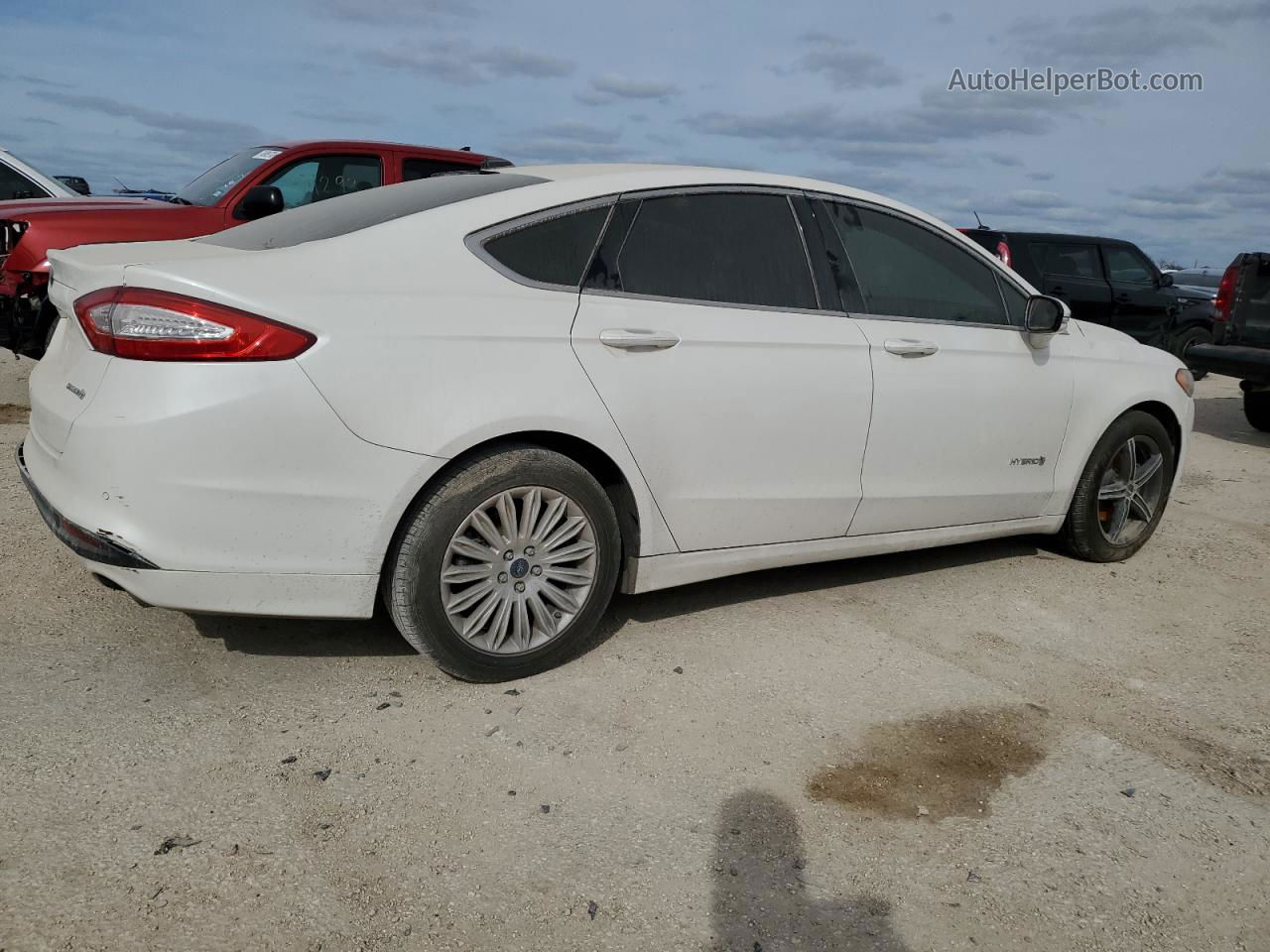 2014 Ford Fusion Se Hybrid White vin: 3FA6P0LU0ER233491