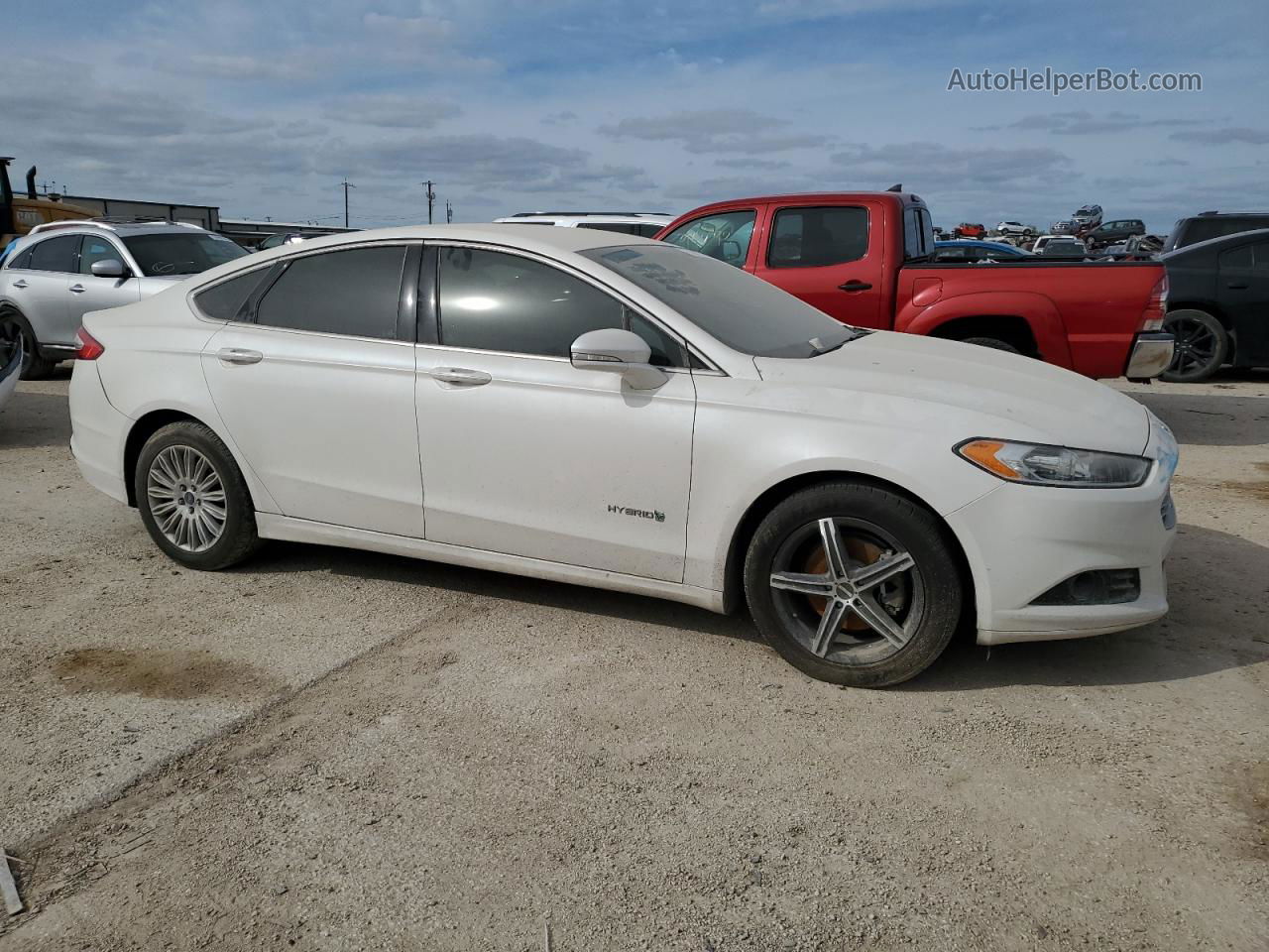 2014 Ford Fusion Se Hybrid White vin: 3FA6P0LU0ER233491