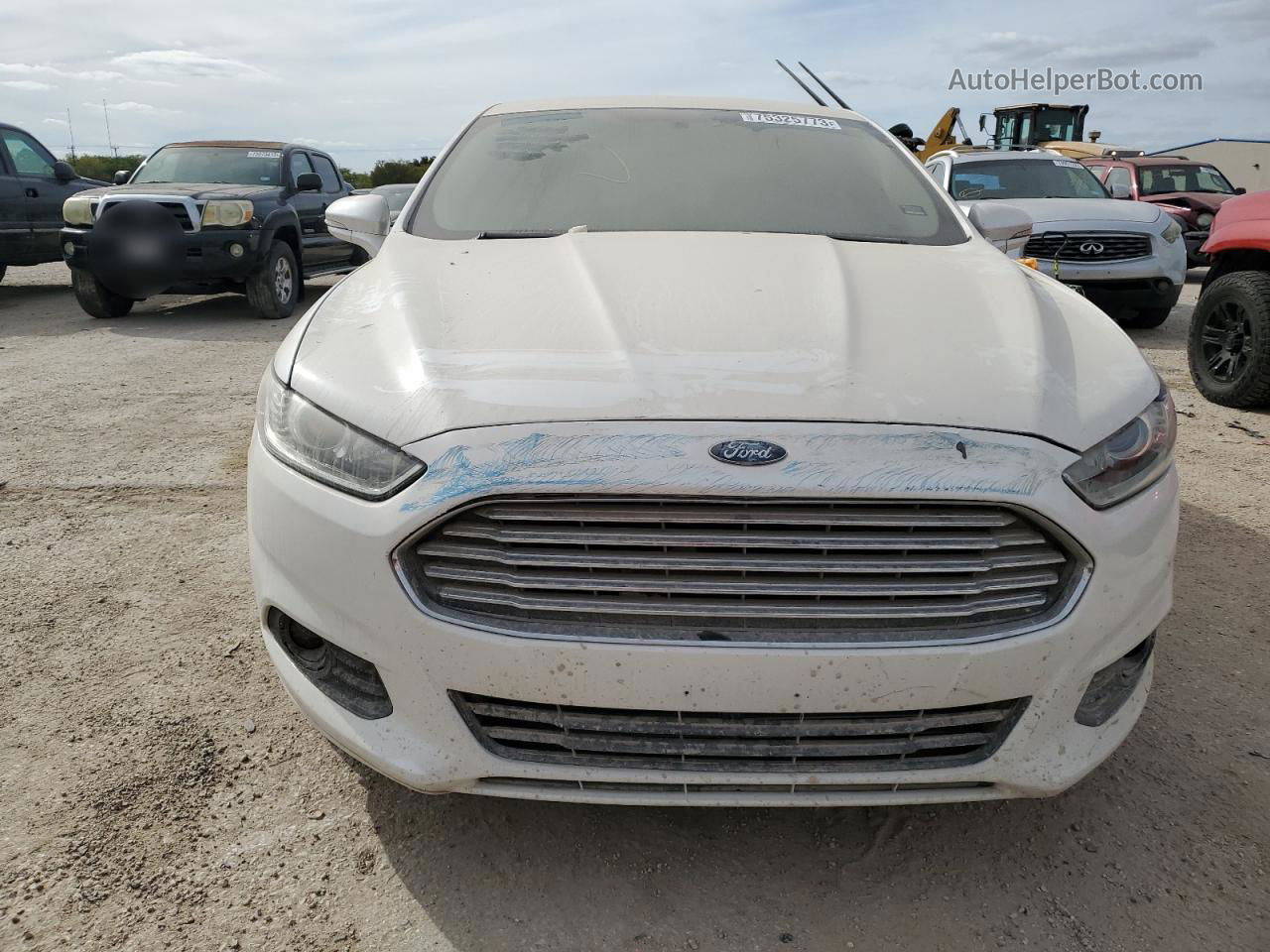 2014 Ford Fusion Se Hybrid White vin: 3FA6P0LU0ER233491