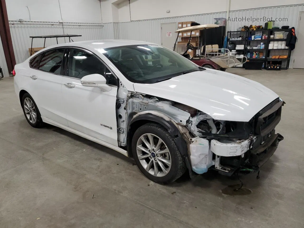 2017 Ford Fusion Se Hybrid White vin: 3FA6P0LU0HR359564