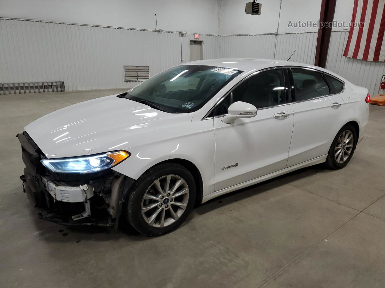 2017 Ford Fusion Se Hybrid White vin: 3FA6P0LU0HR359564