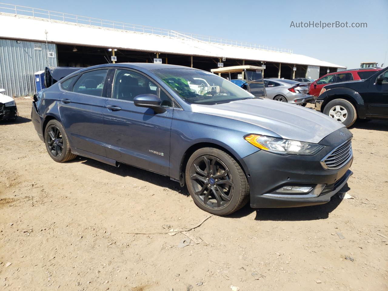 2018 Ford Fusion Se Hybrid Blue vin: 3FA6P0LU0JR132753