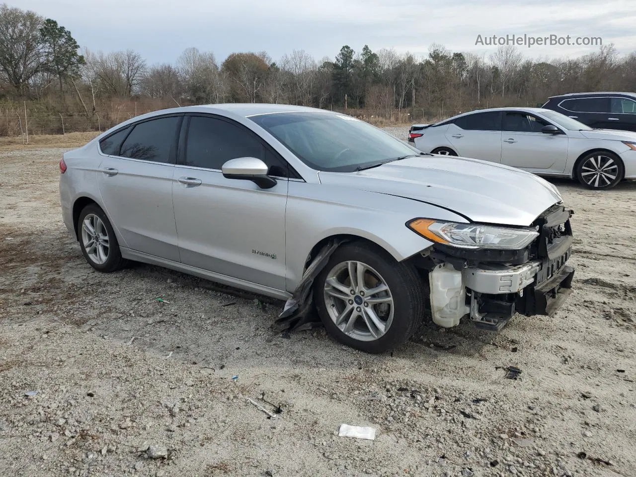 2018 Ford Fusion Se Hybrid Silver vin: 3FA6P0LU0JR173691