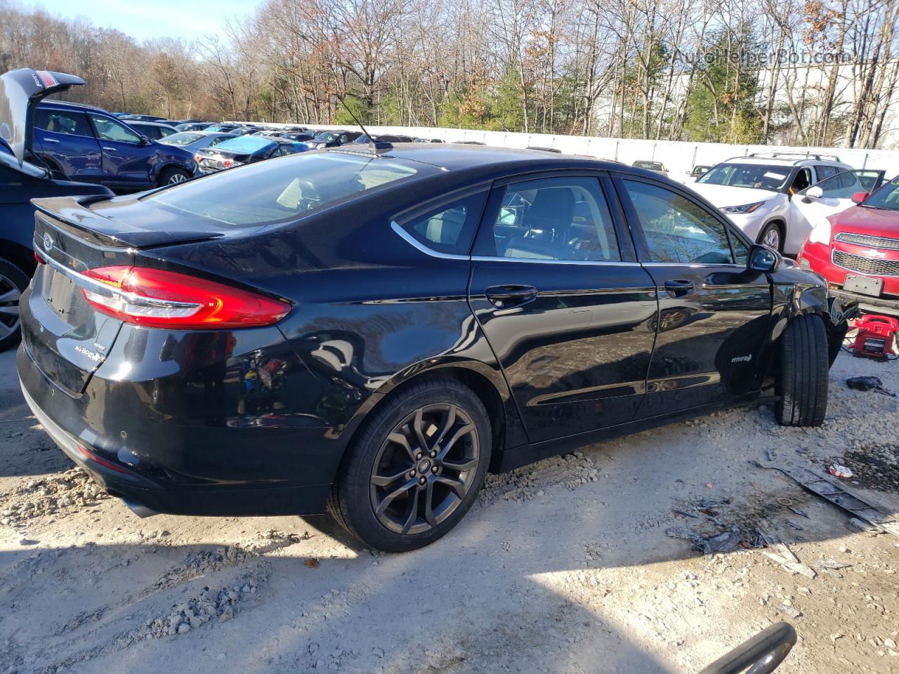 2018 Ford Fusion Se Hybrid Black vin: 3FA6P0LU0JR178602