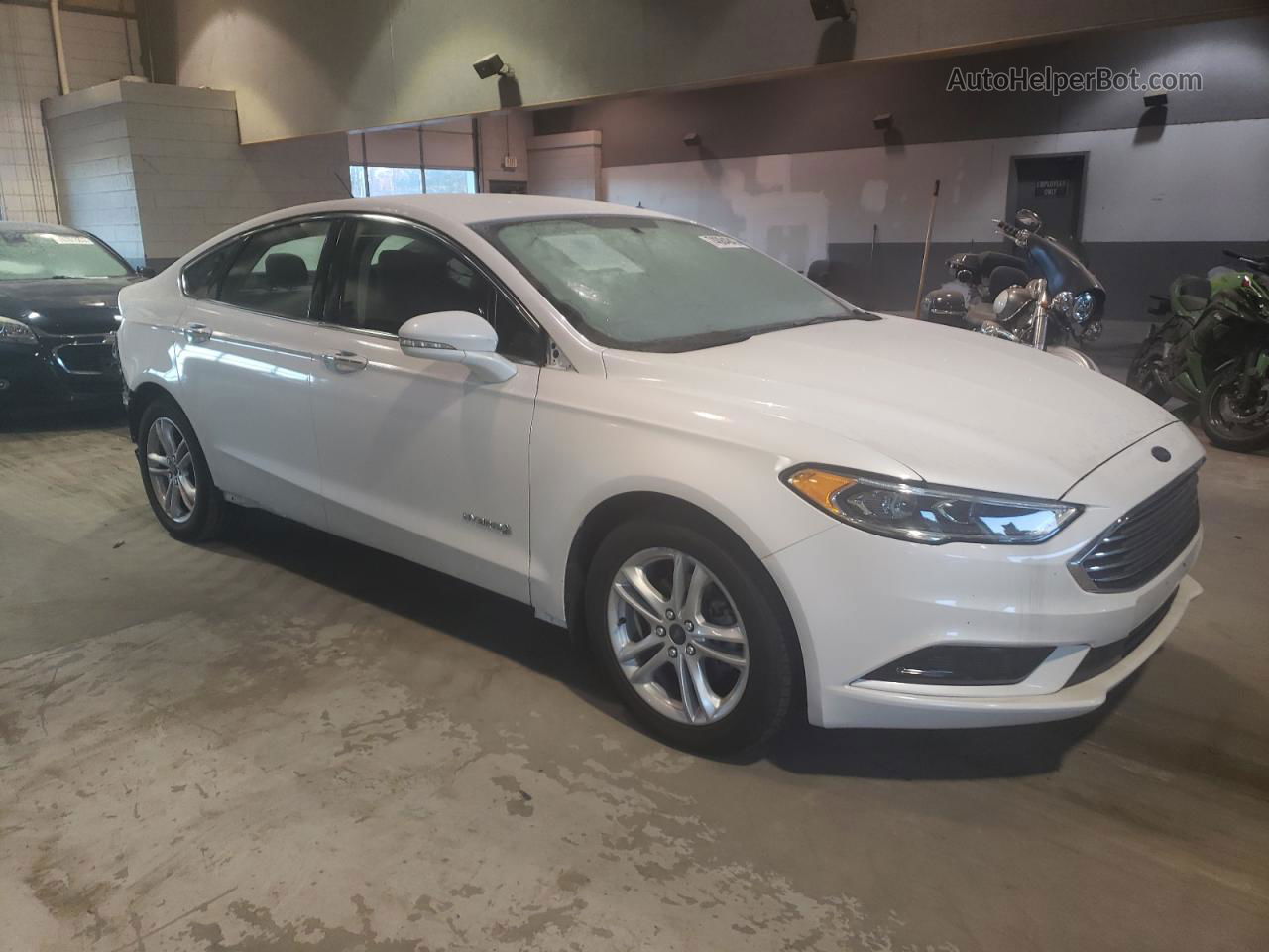 2018 Ford Fusion Se Hybrid White vin: 3FA6P0LU0JR213462