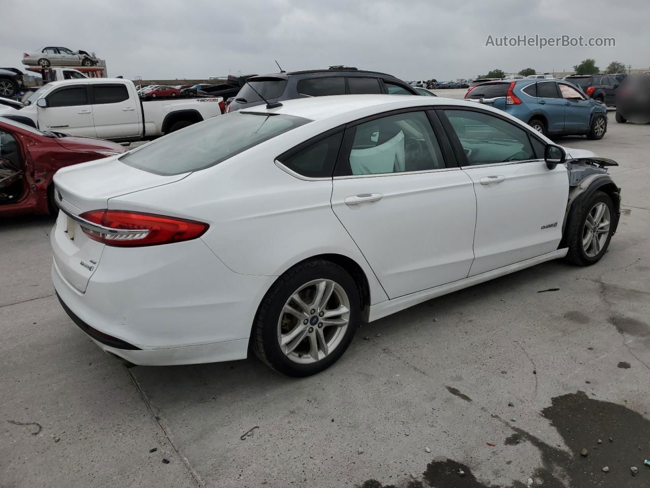 2018 Ford Fusion Se Hybrid White vin: 3FA6P0LU0JR219665