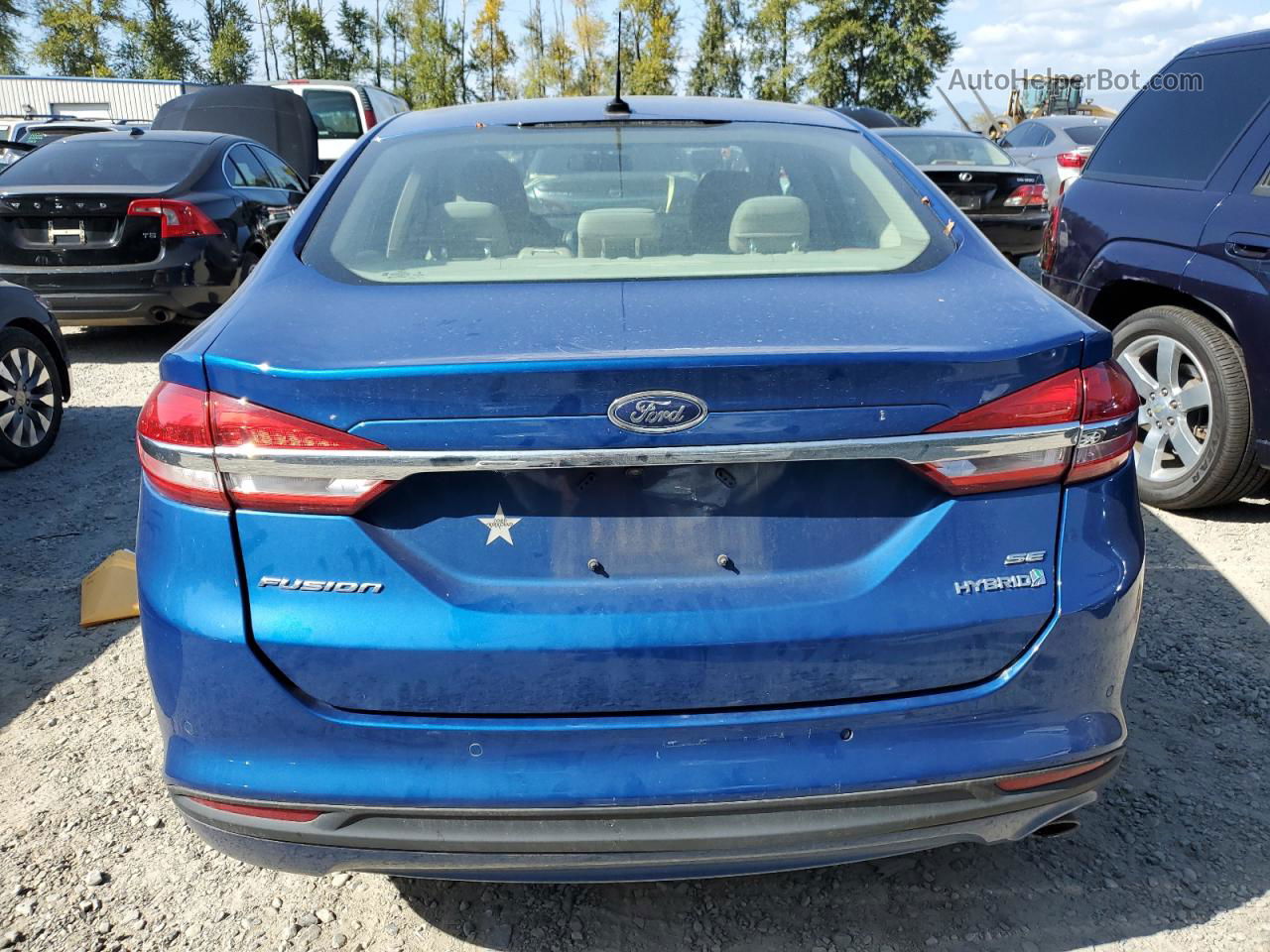 2018 Ford Fusion Se Hybrid Синий vin: 3FA6P0LU0JR220248