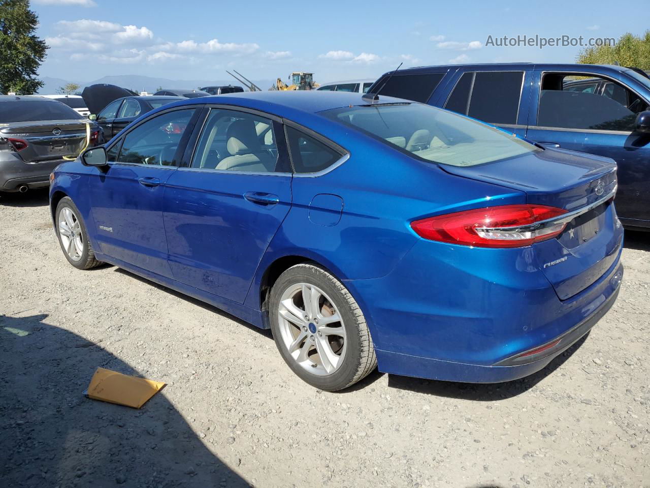 2018 Ford Fusion Se Hybrid Blue vin: 3FA6P0LU0JR220248