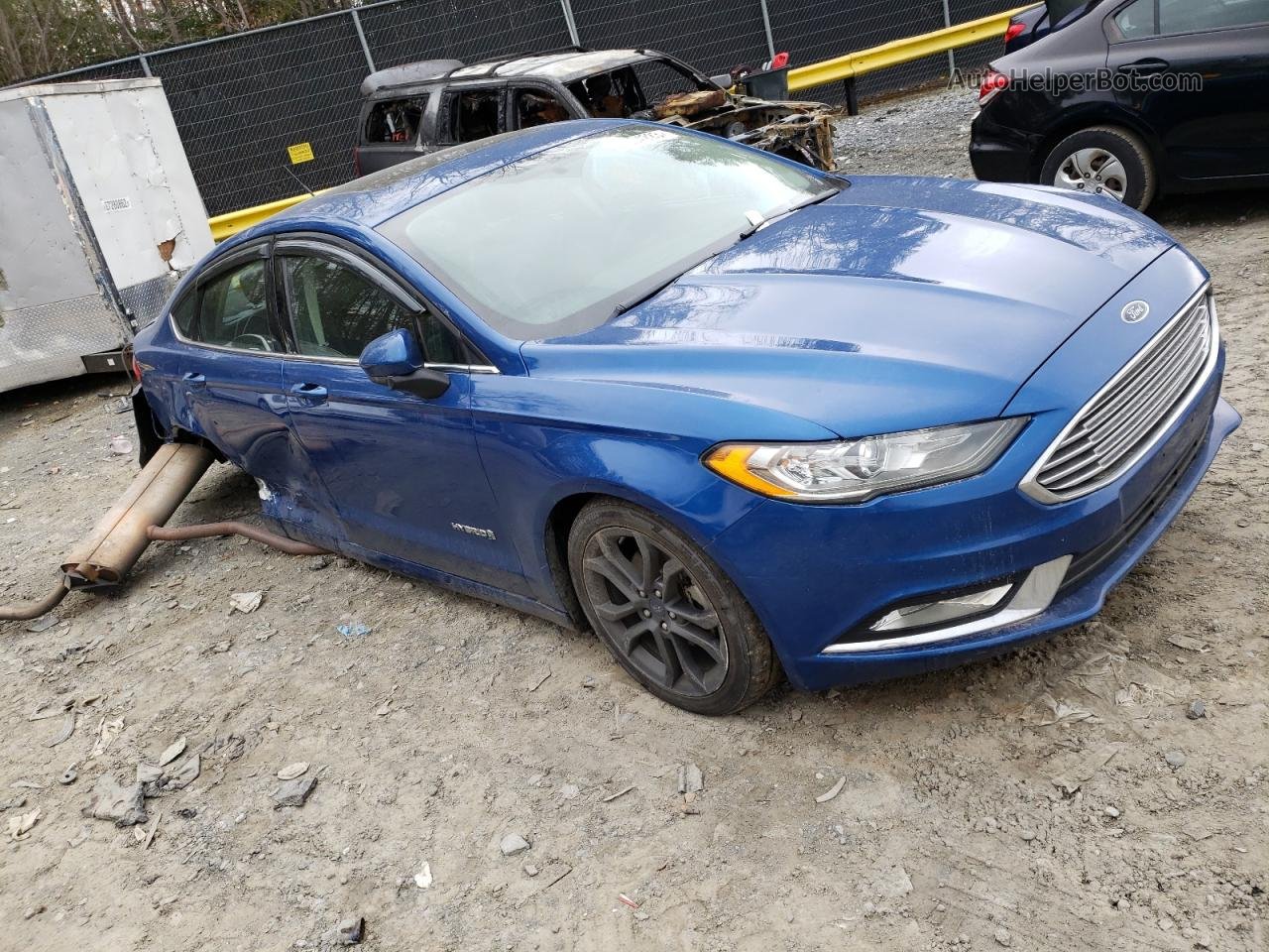 2018 Ford Fusion Se Hybrid Синий vin: 3FA6P0LU0JR269806