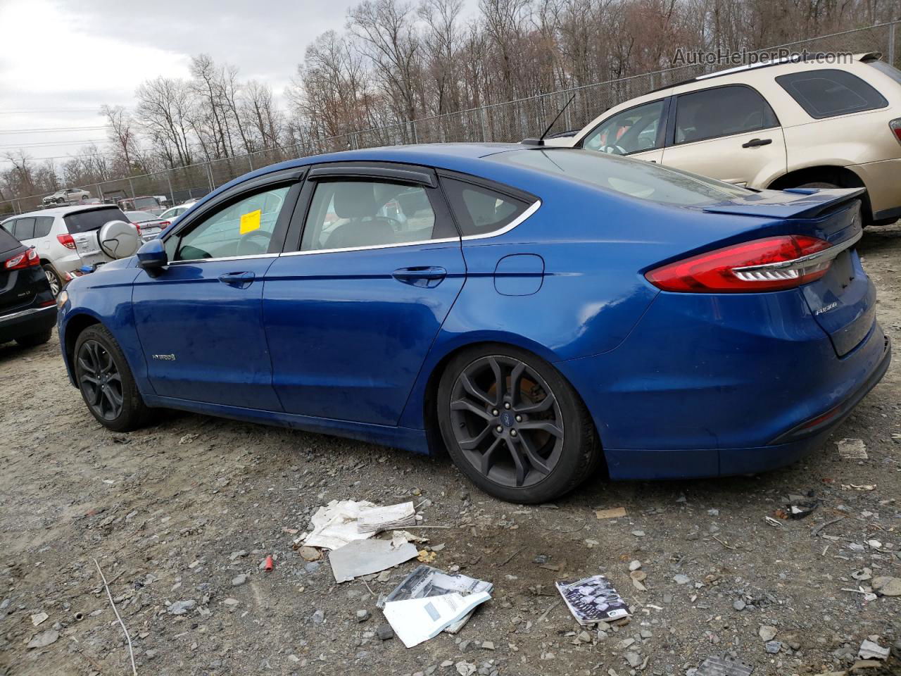 2018 Ford Fusion Se Hybrid Синий vin: 3FA6P0LU0JR269806