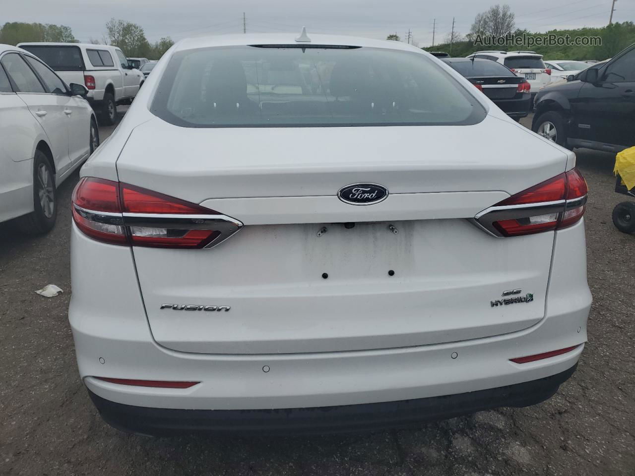 2019 Ford Fusion Se White vin: 3FA6P0LU0KR109829