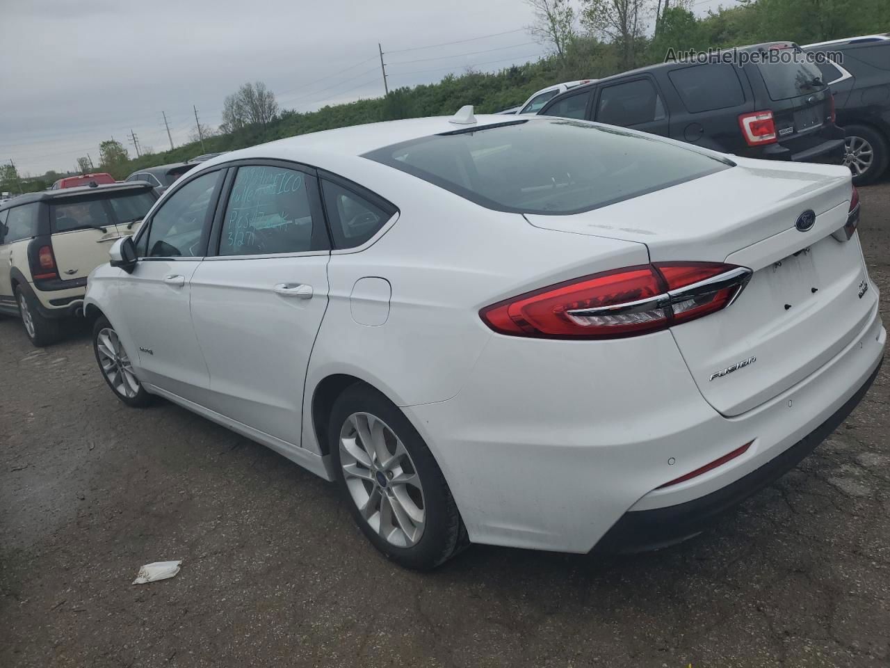 2019 Ford Fusion Se White vin: 3FA6P0LU0KR109829