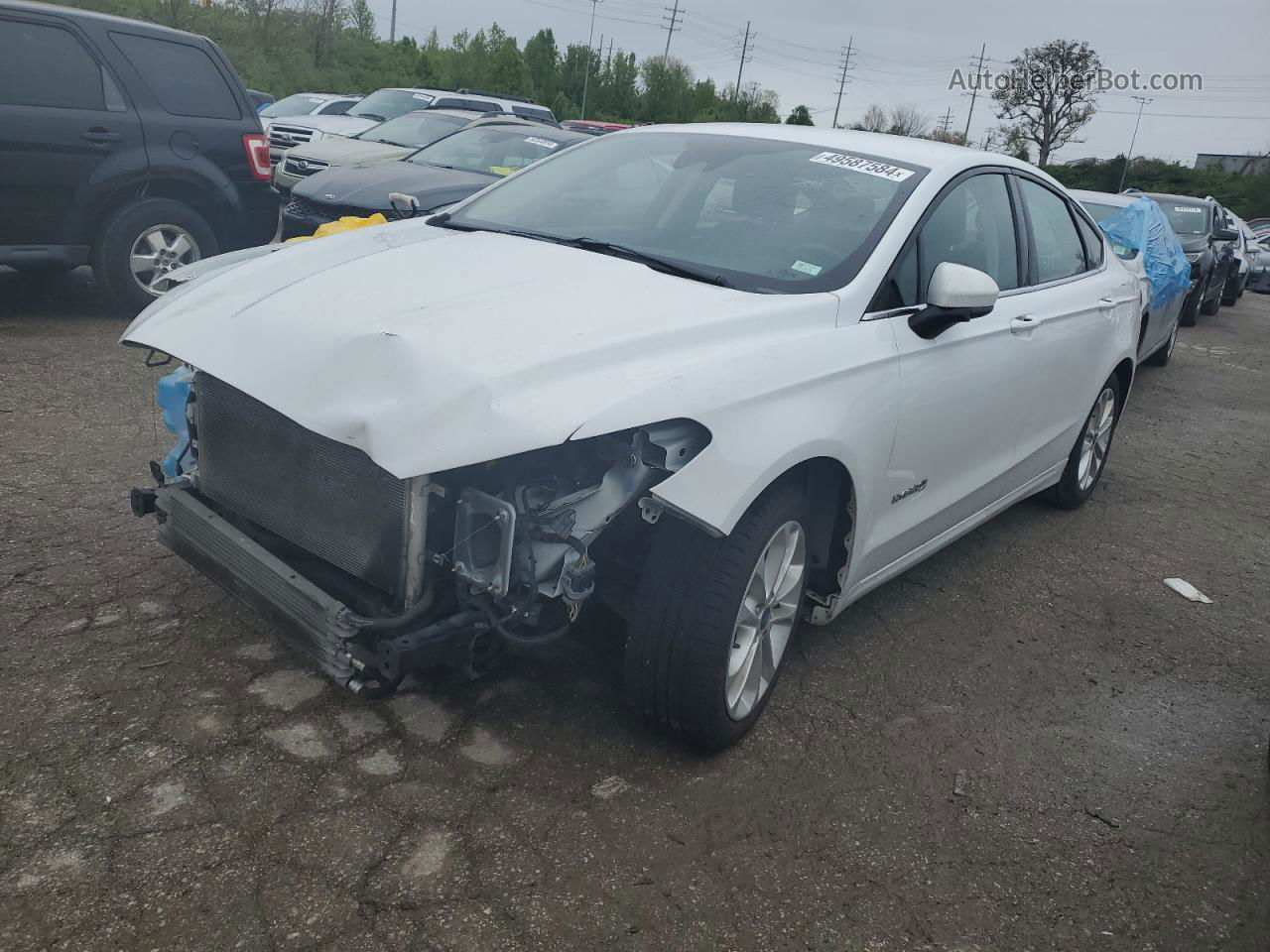 2019 Ford Fusion Se White vin: 3FA6P0LU0KR109829