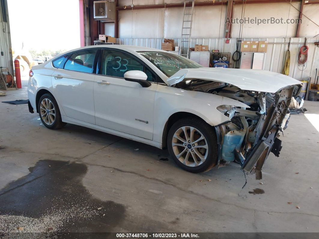 2019 Ford Fusion Hybrid Se White vin: 3FA6P0LU0KR169416